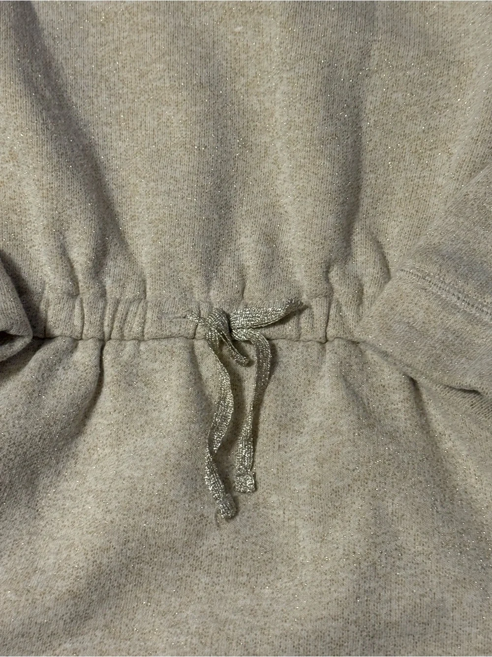 Oshkosh Cream Sparkle Drawstring Waist Sweatshirt Dress -8